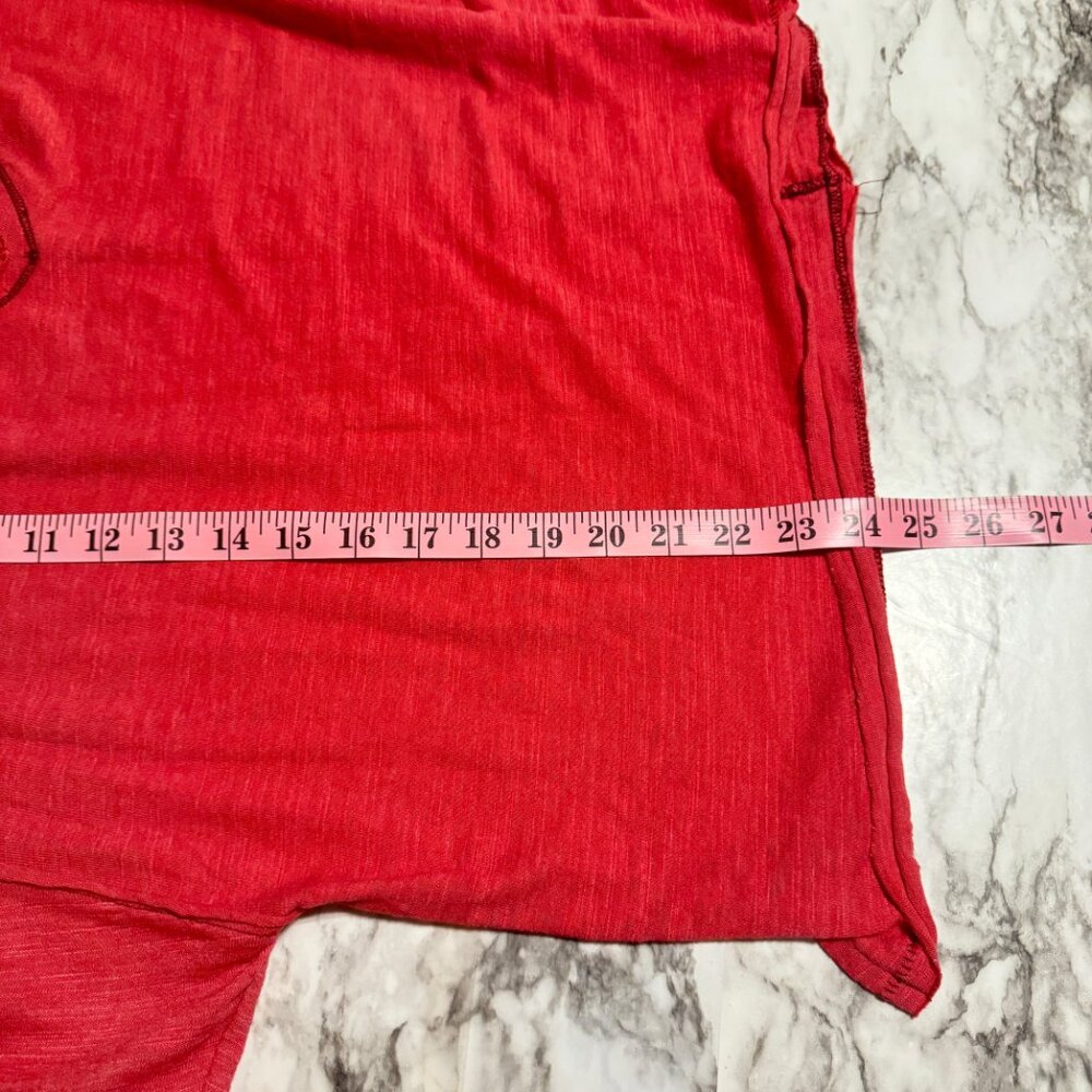 FREE PEOPLE We The Free Red My Boyfriend's Tee Cropped Oversized - Picture 7 of 7